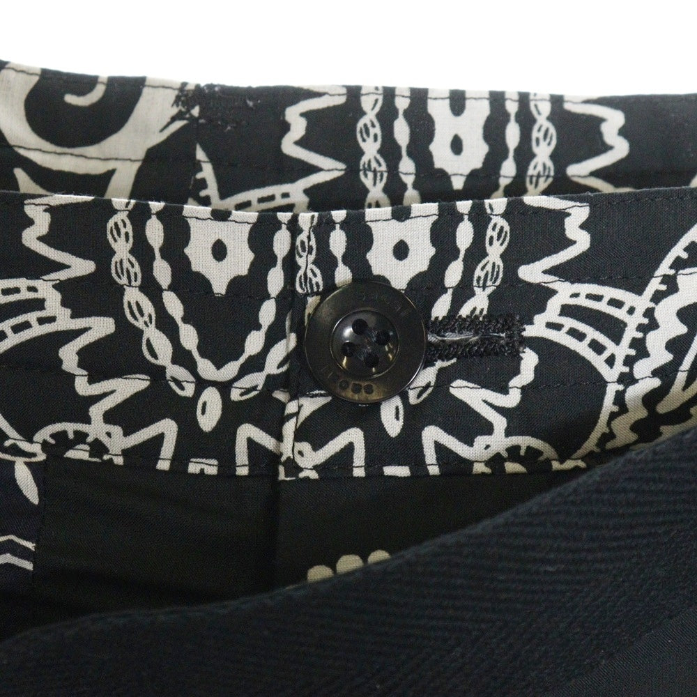 Sacai(サカイ) Archive Print Mix Shorts アーカイブプリントミックスショーツ バンダナパンツ ブラック 21-02473M