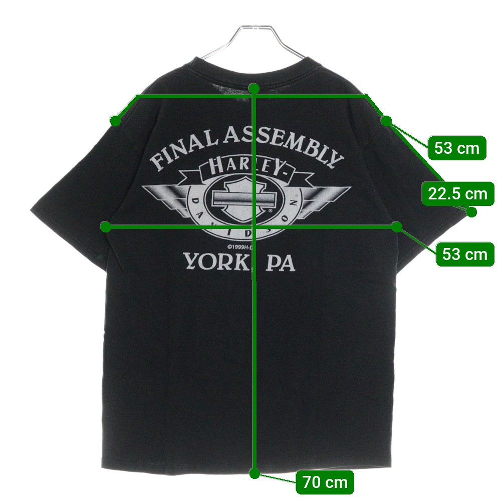 VINTAGE(ヴィンテージ) 90S VINTAGE HARLEY DAVIDSON MIDNIGHT RIDER ハーレーダビッドソン ヴィンテージ 両面プリントTシャツ 半袖カットソー ブラック