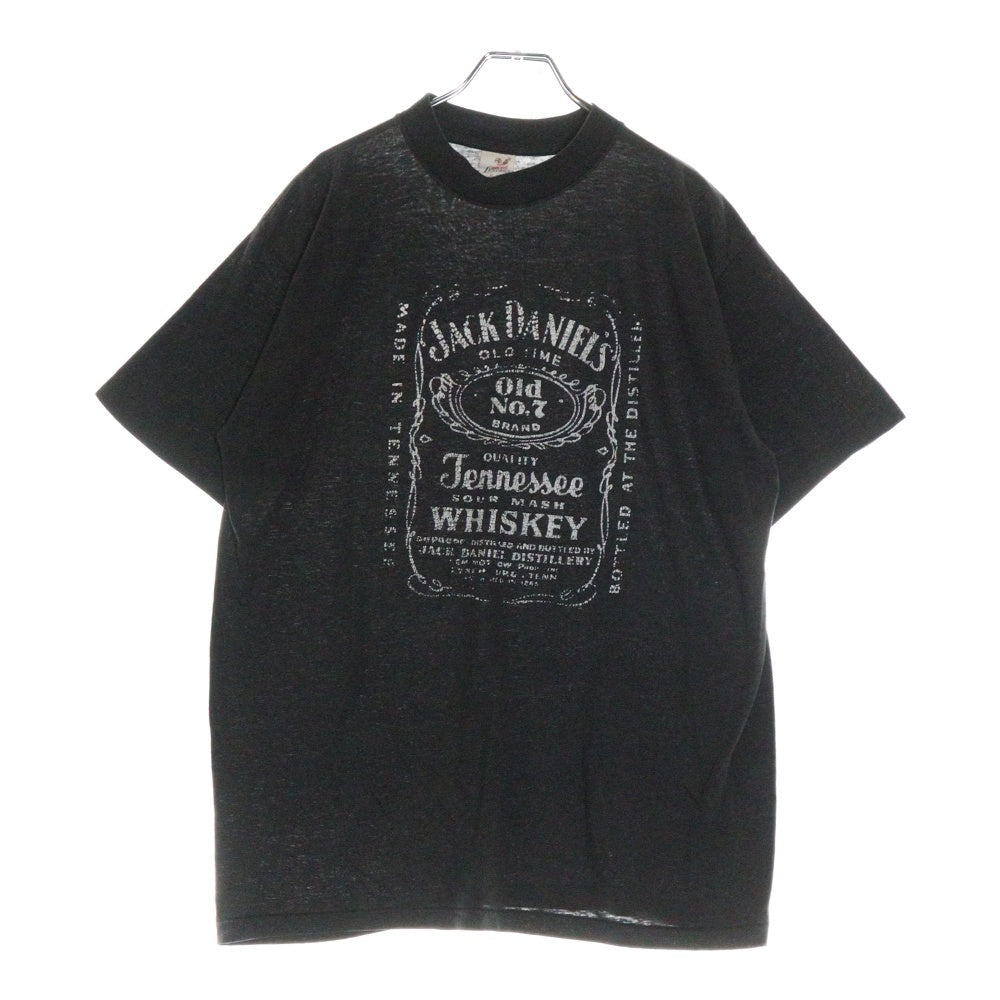 VINTAGE(ヴィンテージ) 70-80S VINTAGE JACK DANIELS TEE ヴィンテージ ジャックダニエルズ フロントプリントTシャツ 半袖クルーネックカットソー ブラック