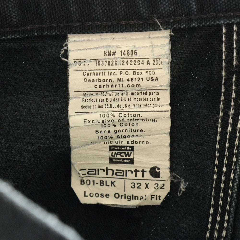 CARHARTT(カーハート) DOUBLE KNEE PANT ダブルニー ワークペインターパンツ ブラック B01 BLK