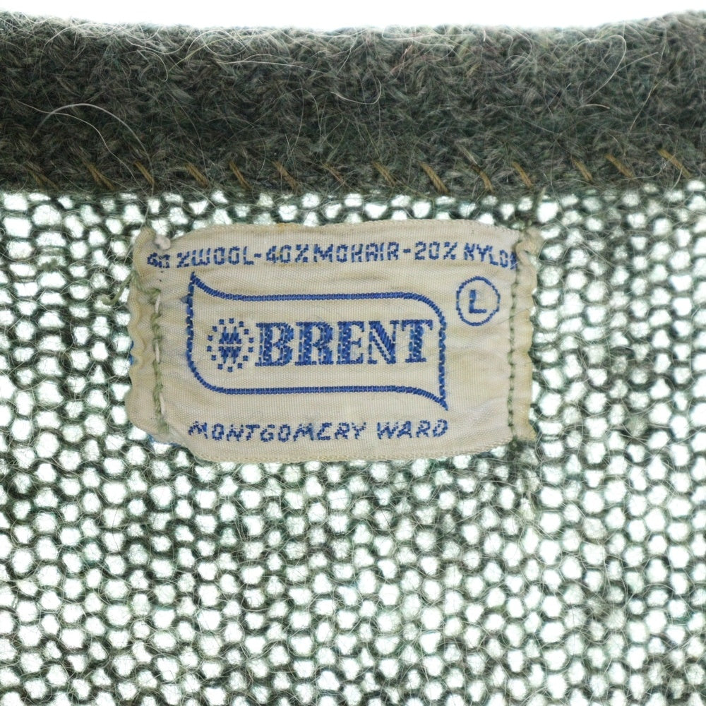 VINTAGE(ヴィンテージ) 60S VINTAGE BRENT モヘア混 ヴィンテージ ウールニットカーディガン グリーン