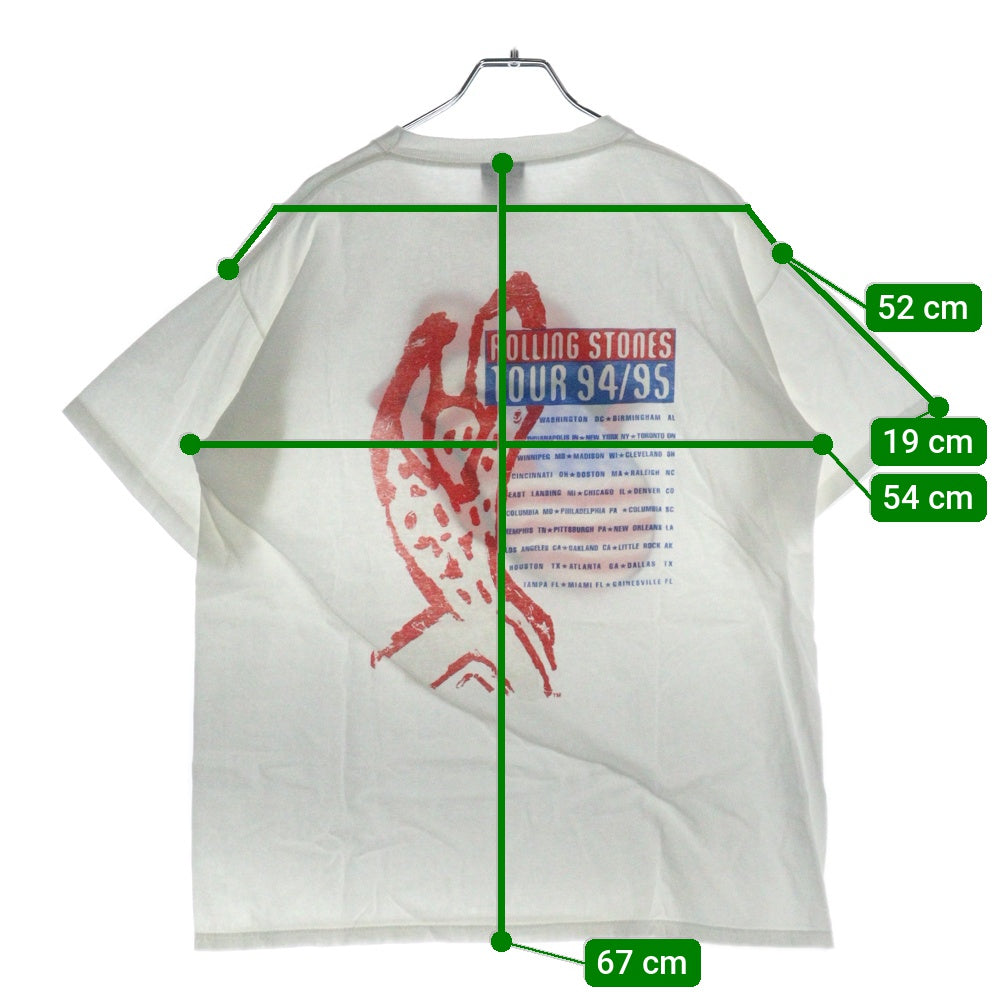 VINTAGE(ヴィンテージ) 90S VINTAGE THE ROLLING STONES AMERICAN FLAG TONGUE 94/95 ザローリングストーンズ プリントTシャツ 半袖カットソー ホワイト