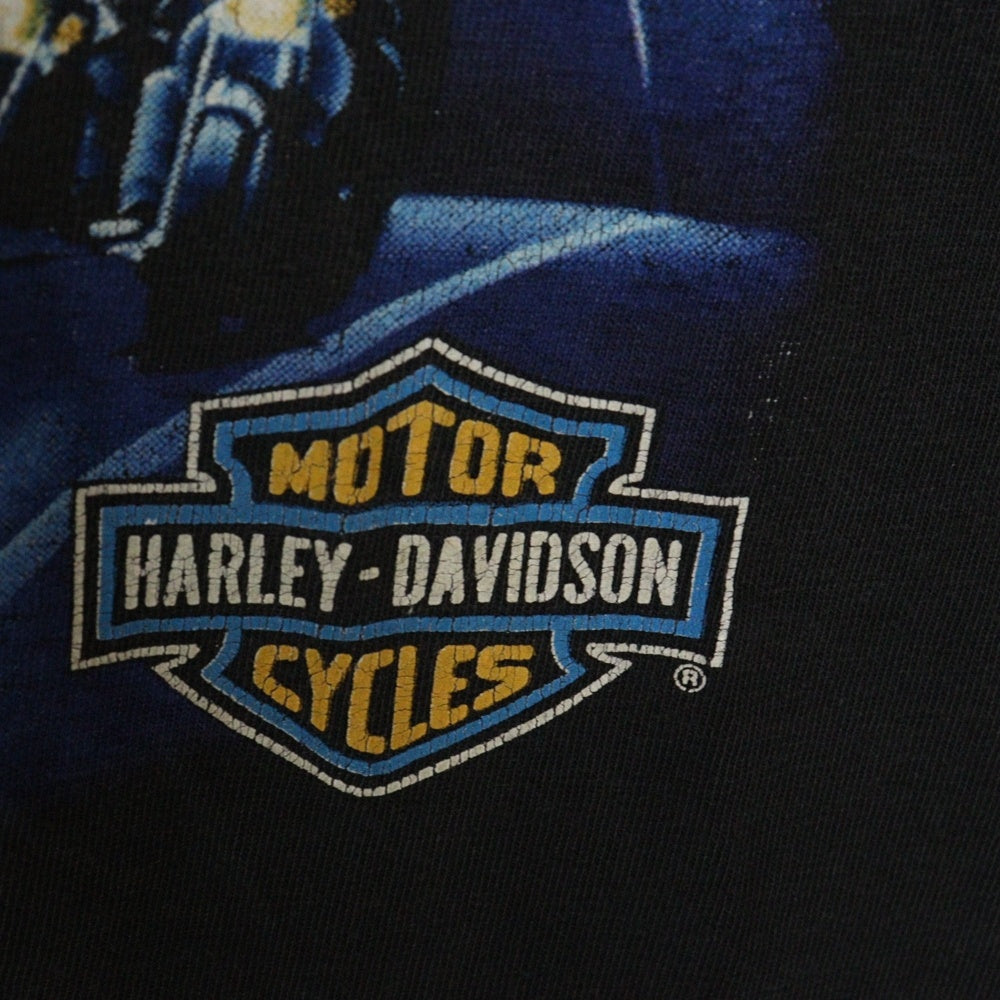 VINTAGE(ヴィンテージ) 90S VINTAGE HARLEY DAVIDSON LEGENDS LIVE WHERE LEGENDS ROAM ハーレーダビッドソン ヴィンテージ 両面プリントTシャツ 半袖カットソー ブラック