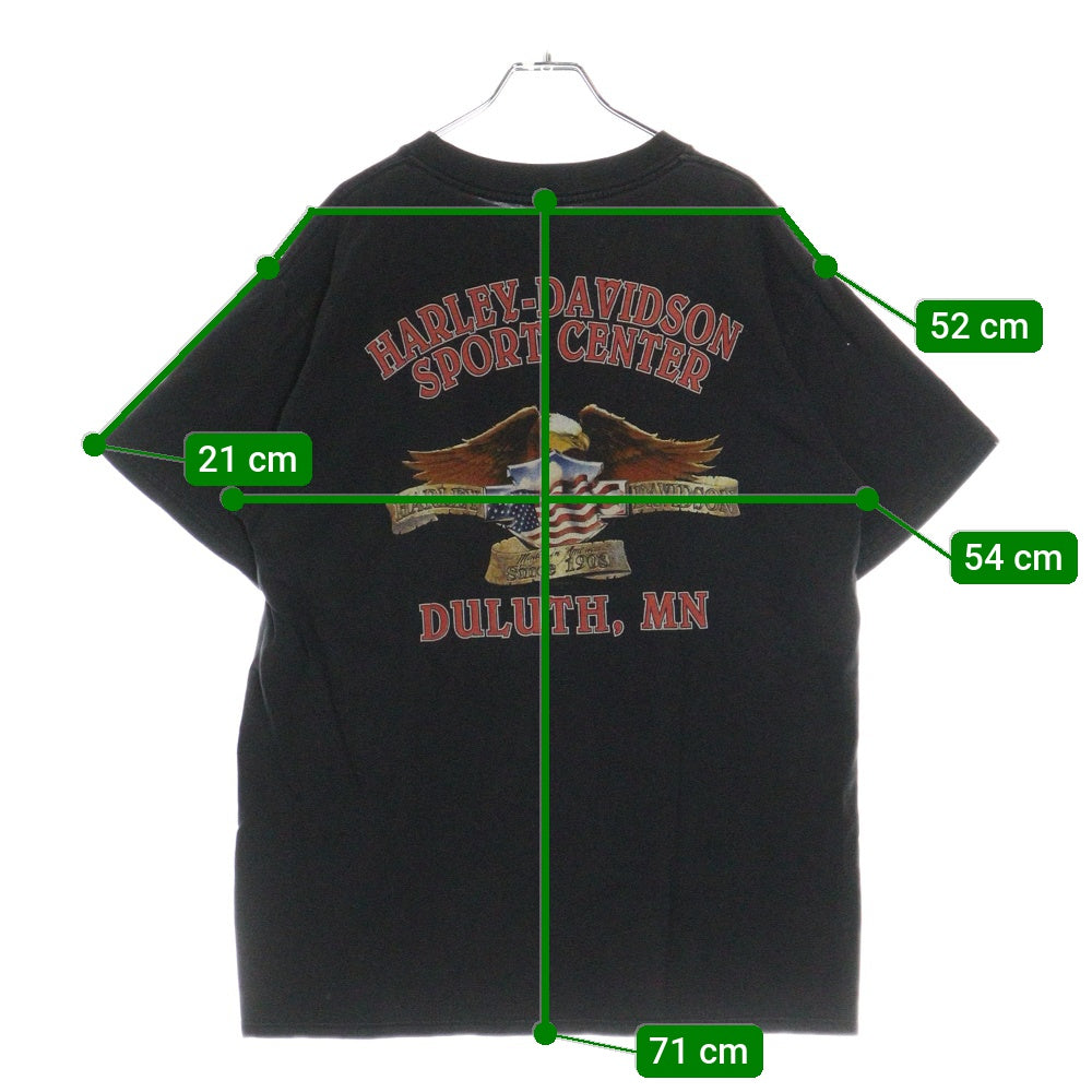VINTAGE(ヴィンテージ) 90S VINTAGE HARLEY DAVIDSON LEGENDS LIVE WHERE LEGENDS ROAM ハーレーダビッドソン ヴィンテージ 両面プリントTシャツ 半袖カットソー ブラック