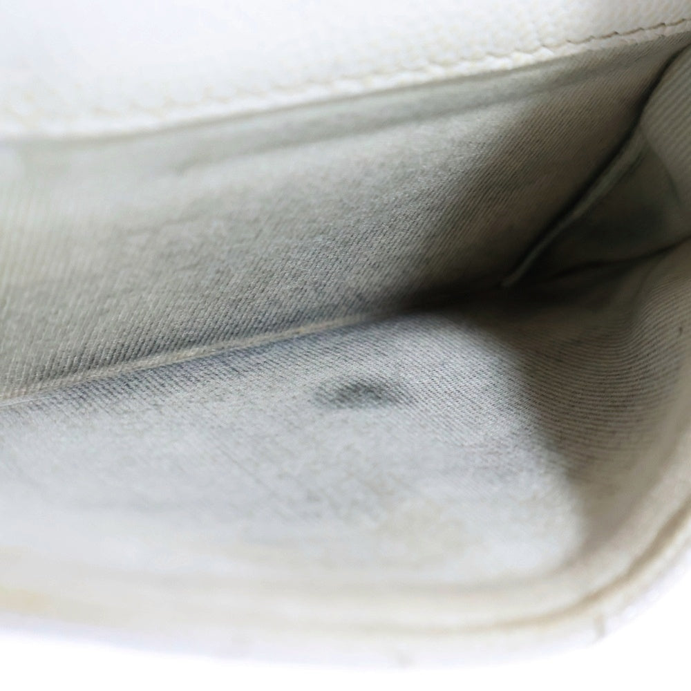 CHANEL(シャネル) ココマーク マトラッセ キャビアスキン クラシック スモール フラップ ウォレット 三つ折り財布 ゴールド金具 ホワイト ランダムシリアル