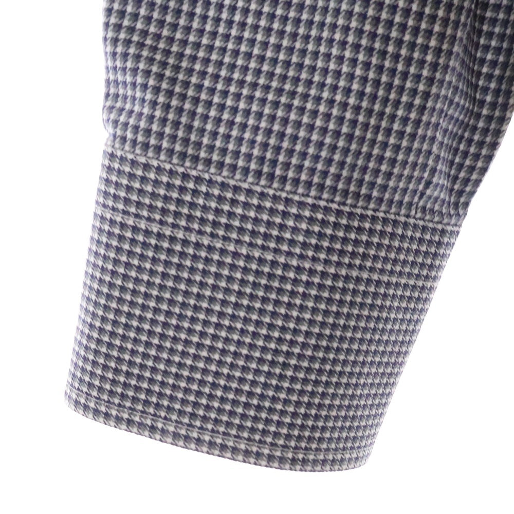 Brioni(ブリオーニ) イタリア製 千鳥格子 ワイドカラー コットン 長袖シャツ ネイビー/グレー