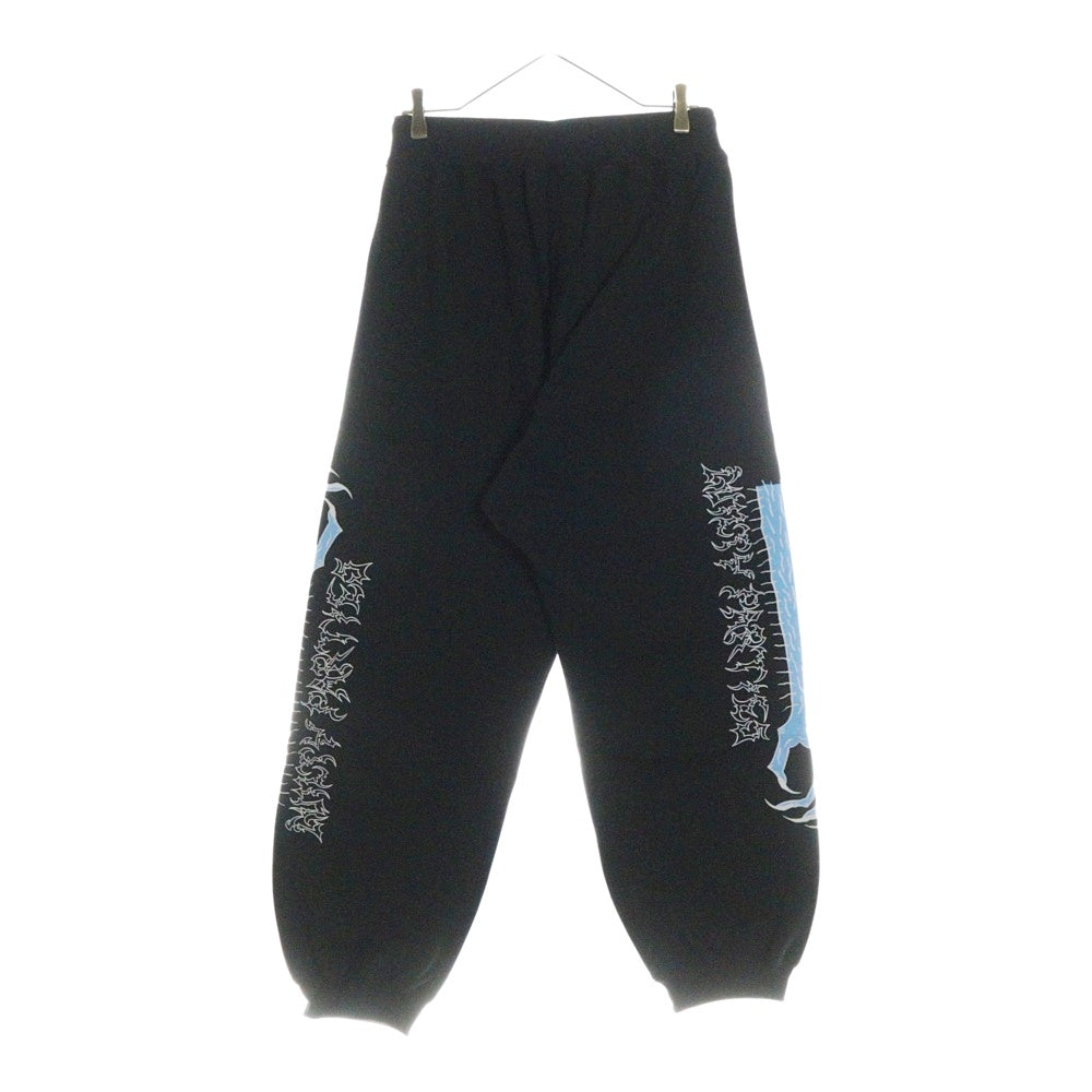 WACKO MARIA(ワコマリア) 25SS ×NECK FACE HEAVY WEIGHT SWEAT PANTS (TYPE-1) ヘビーウェイト ロゴプリント スウェット パンツ ブラック/ブルー NECKFACE-WM-SP02