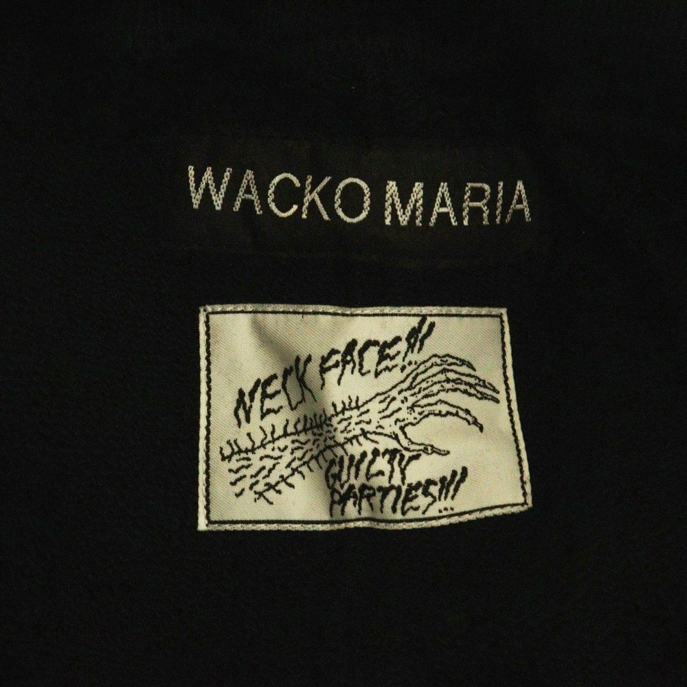 WACKO MARIA(ワコマリア) 25SS ×NECK FACE HEAVY WEIGHT SWEAT PANTS (TYPE-1) ヘビーウェイト ロゴプリント スウェット パンツ ブラック/ブルー NECKFACE-WM-SP02