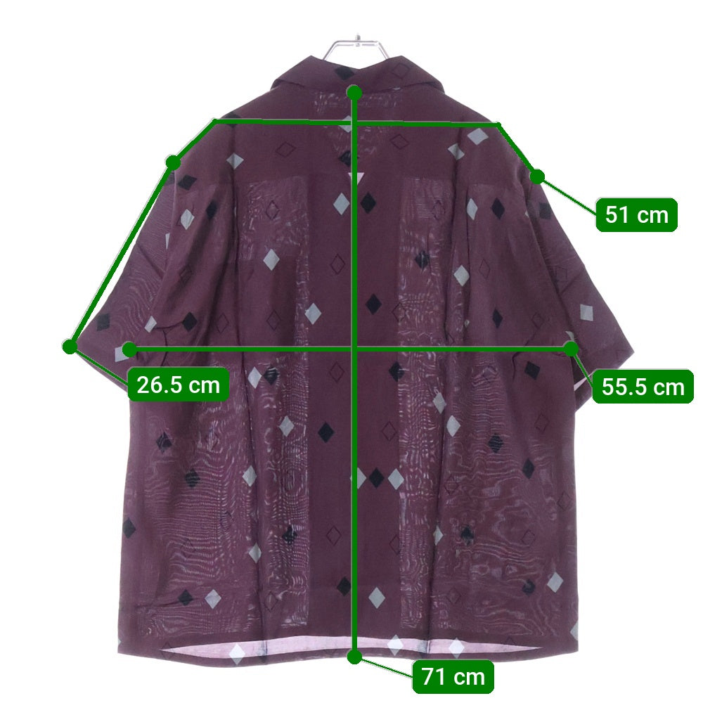 WACKO MARIA(ワコマリア) 25SS DIAMOND HAWAIIAN SHIRT ダイアモンド ハワイアン オープンカラー レーヨン 半袖シャツ パープル 25SS-WMS-HI03