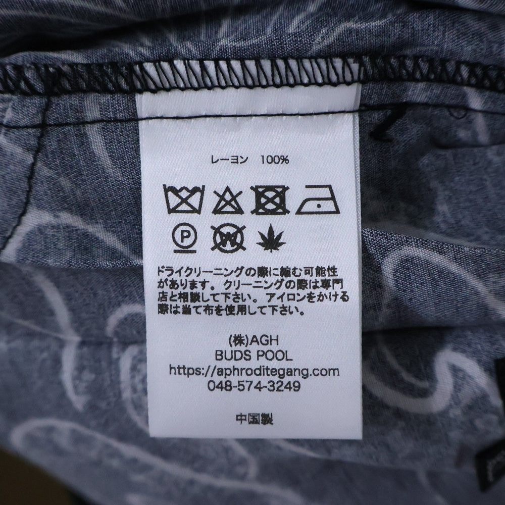 BUDSPOOL(バッズプール) ×GAKKIN ガッキン 渦軍鶏 HAWAIIAN SHORTS レーヨン ハワイアン ショーツ ハーフパンツ ブラック