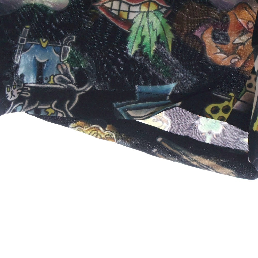 BUDSPOOL(バッズプール) ×UE THE PARLOUR FLIP&DRAW HAWAIIAN PANTS ユーイー ザ パーラー フリップアンドドロー 総柄 ハワイアン レーヨン ショーツ ハーフパンツ ブラック