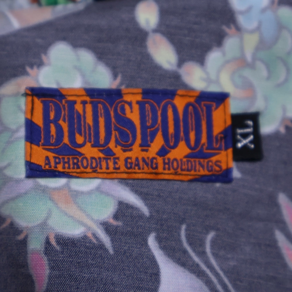 BUDSPOOL(バッズプール) ×UE THE PARLOUR FLIP&DRAW HAWAIIAN PANTS ユーイー ザ パーラー フリップアンドドロー 総柄 ハワイアン レーヨン ショーツ ハーフパンツ ブラック