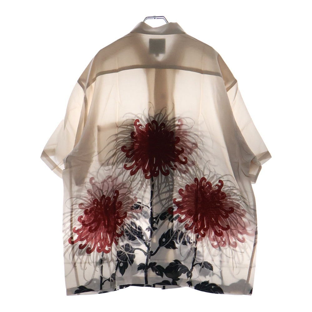 BUDSPOOL(バッズプール) ×GAKKIN ガッキン 日章菊 HAWAIIAN SHIRT レーヨン ハワイアン オープンカラー 半袖シャツ サーモンピンク/レッド