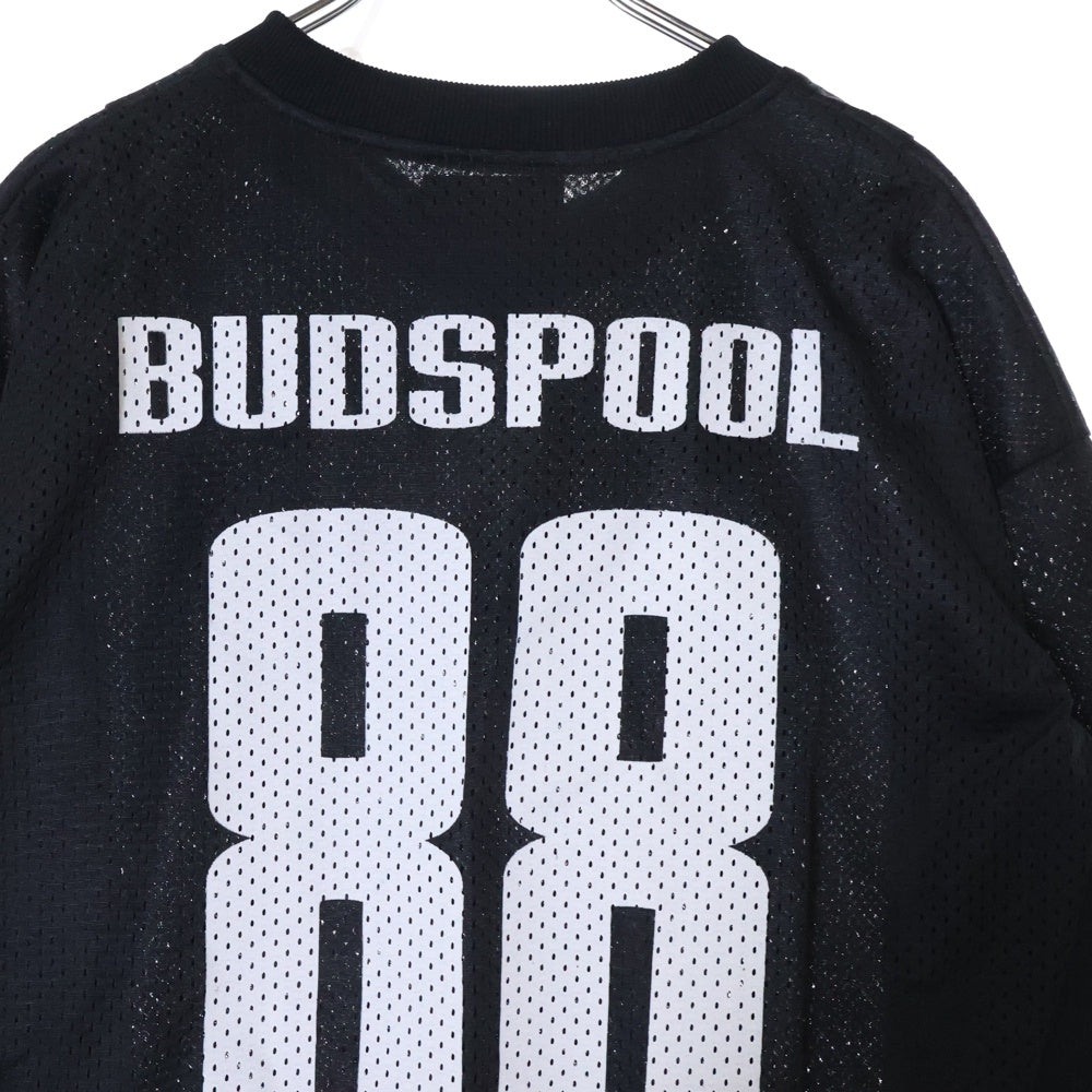 BUDSPOOL(バッズプール) MESH SOCCER JERSEY ロングスリーブ Vネック メッシュ サッカー ゲーム 長袖 Tシャツ カットソー ブラック