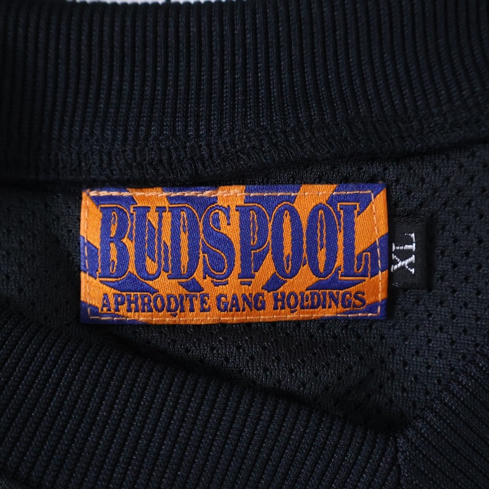 BUDSPOOL(バッズプール) MESH SOCCER JERSEY ロングスリーブ Vネック メッシュ サッカー ゲーム 長袖 Tシャツ カットソー ブラック