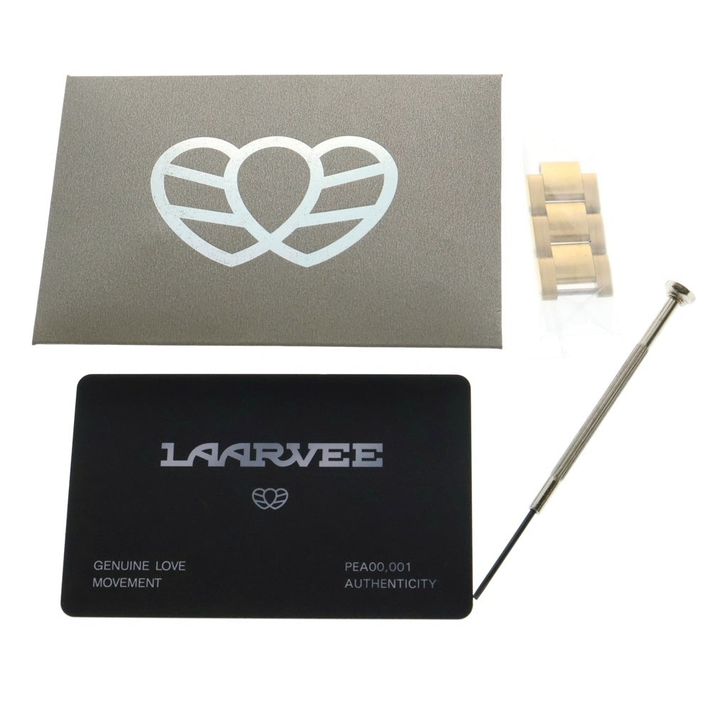 LAARVEE(ラーヴィー) PEA001 GOLD/BLACK 変形デザイン ステンレススチール 自動巻き アナログウォッチ 腕時計 ブラック/ゴールド