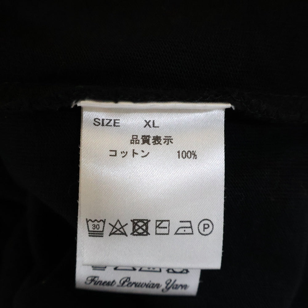 WILLY CHAVARRIA(ウィリーチャバリア) テキスト両面プリント クルーネック オーバーサイズ コットン Tシャツ カットソー ブラック