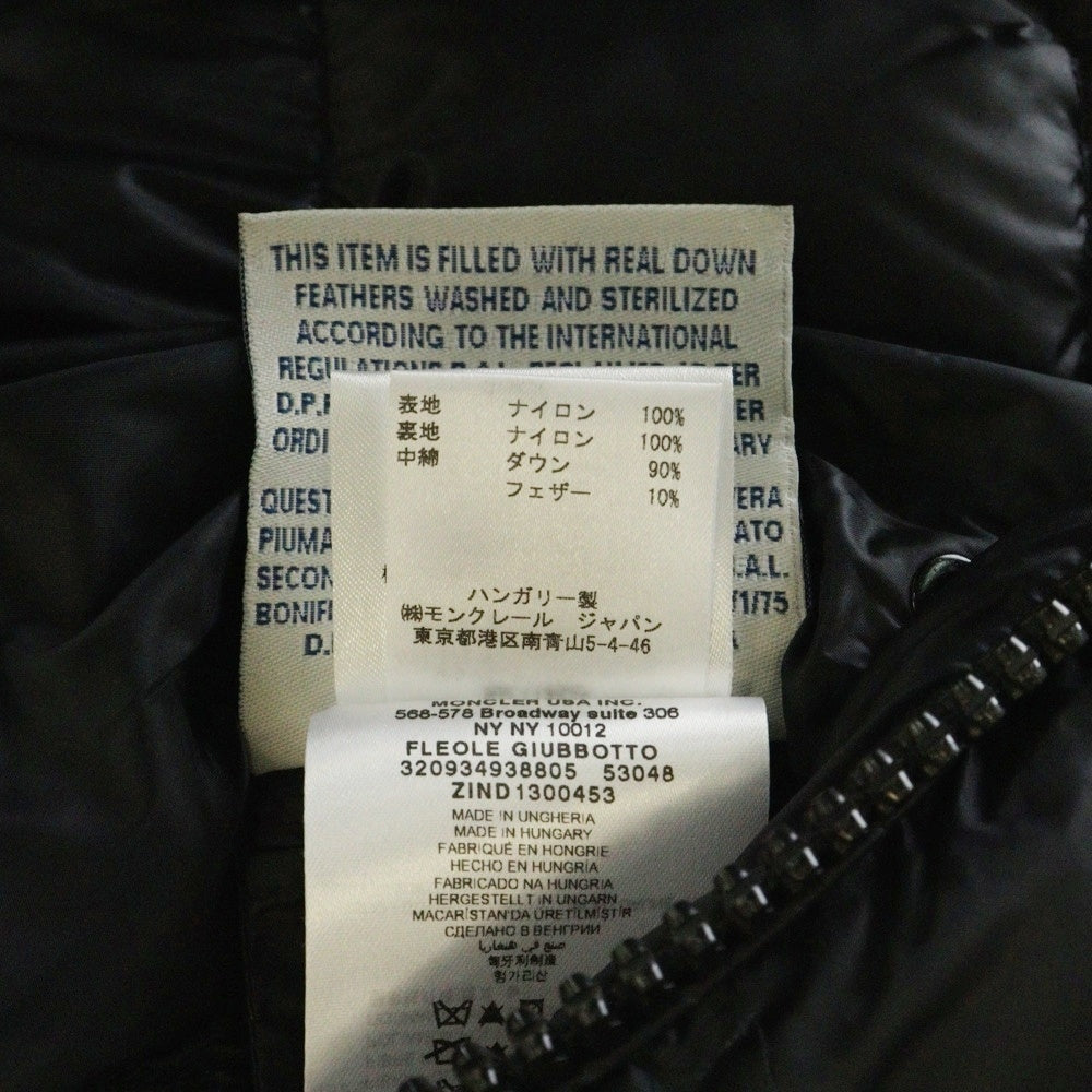 MONCLER(モンクレール) FLEOLE GIUBBOTTO ハイネック ナイロン ダウンジャケット ブラック 320934938805