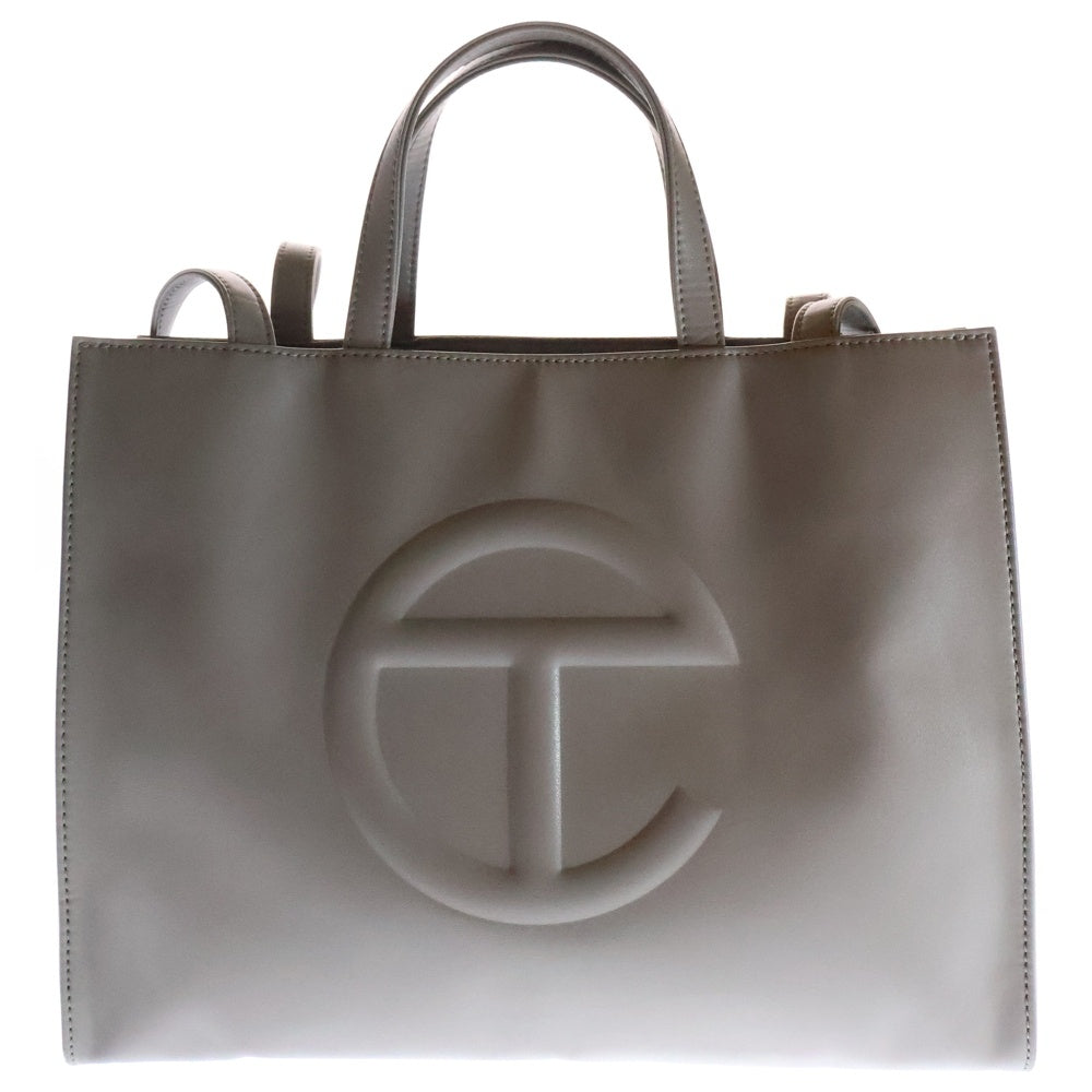 TELFAR(テルファー) MIDIUM SHOPPING BAG ミディアム ショッピング 2WAY フェイクレザーショルダーバッグ トートバッグ レディース グレー TW-ND2163