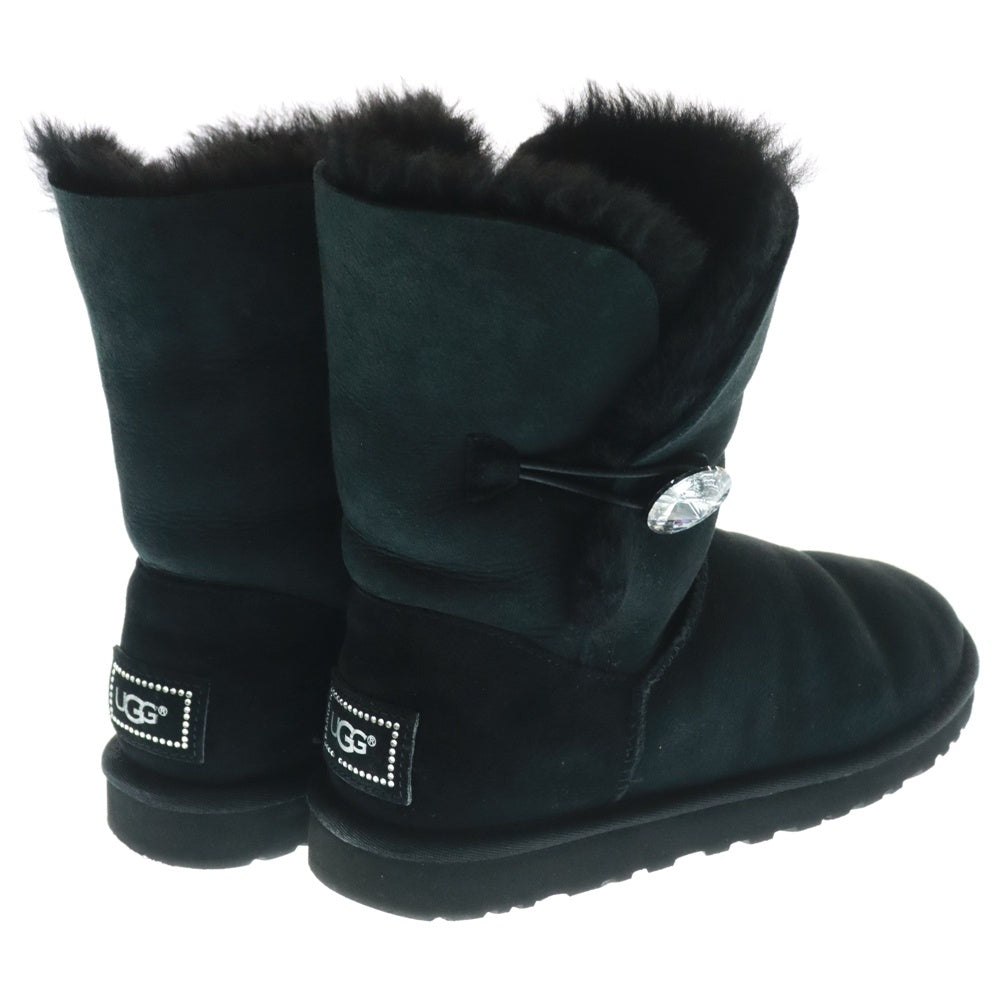 UGG(アグ) BAILEY BUTTON BLING スワロフスキー アグ ベイリーボタン ブリング ショート ムートンブーツ ブラック レディース 3349