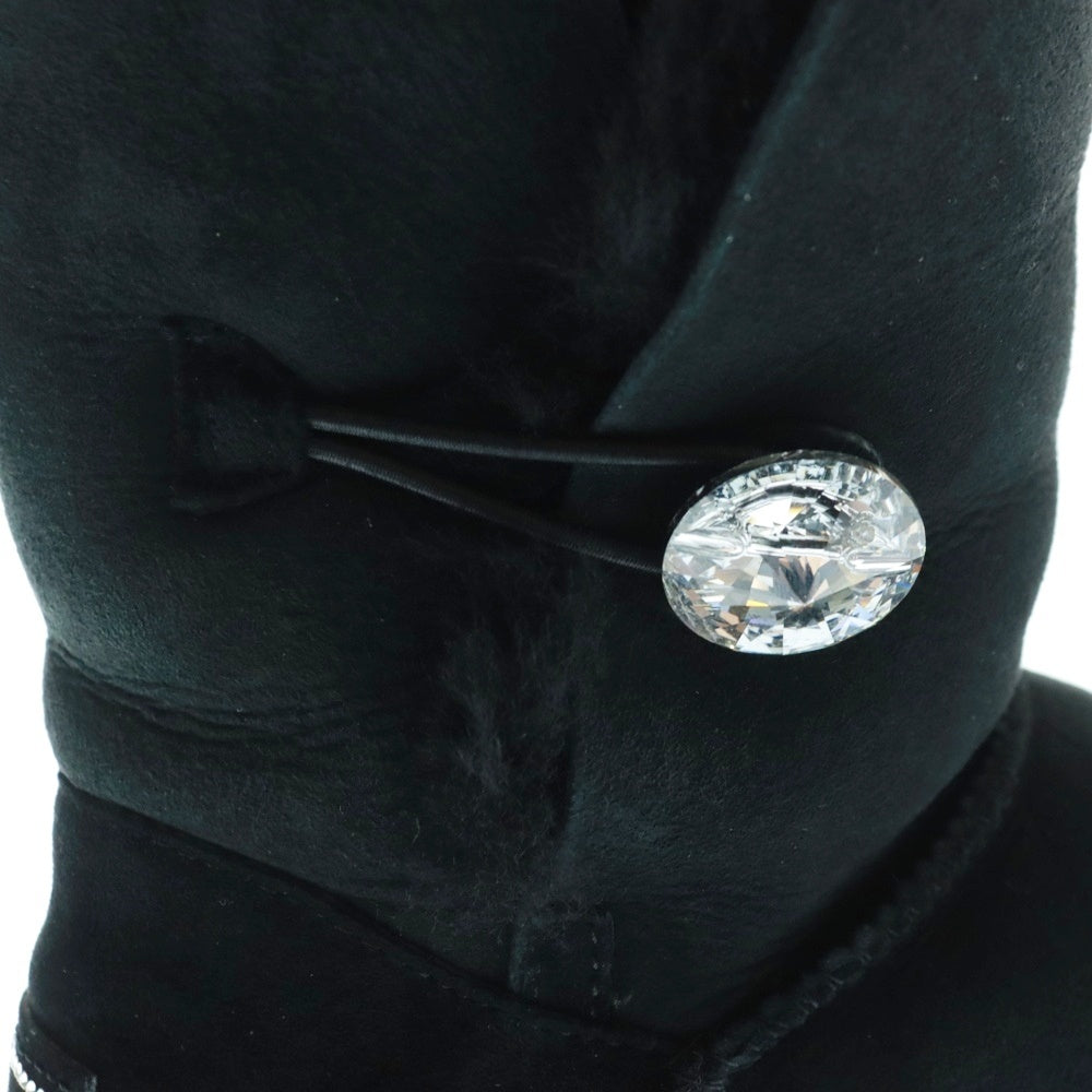 UGG(アグ) BAILEY BUTTON BLING スワロフスキー アグ ベイリーボタン ブリング ショート ムートンブーツ ブラック レディース 3349