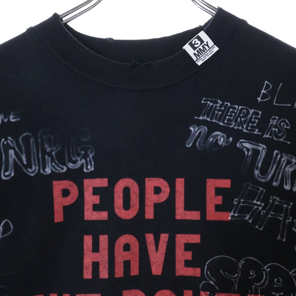 MAISON MIHARAYASUHIRO(メゾンミハラヤスヒロ) 24SS Distressed Tee グラフィックプリント 半袖Tシャツ カットソー ブラック K12TS582