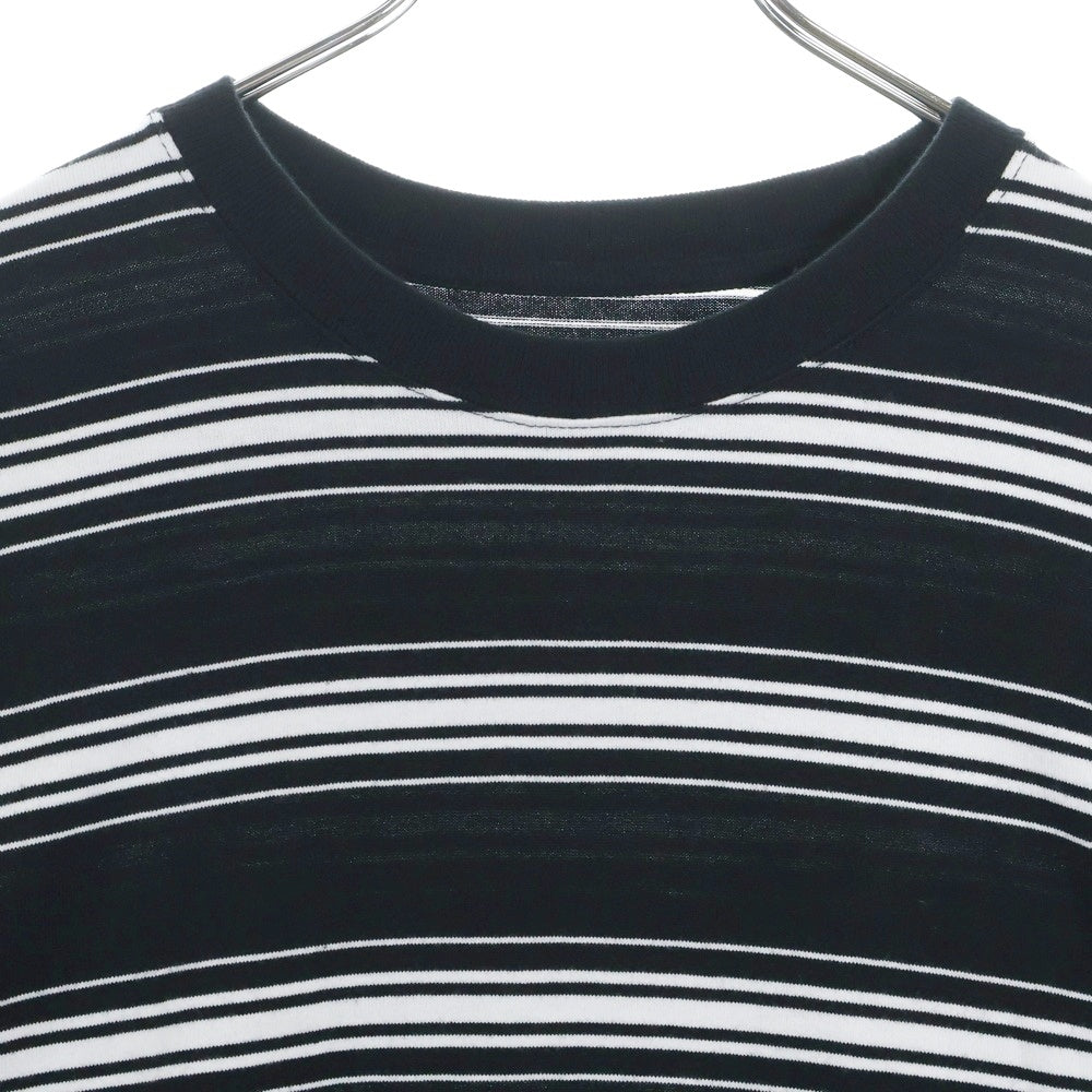 WTAPS(ダブルタップス) 22AW BDY 01 LS COTTON TEXTILE コットン テキスタイル ボーダー クルーネック長袖Tシャツ カットソー ブラック/ホワイト 222ATDT-CSM13