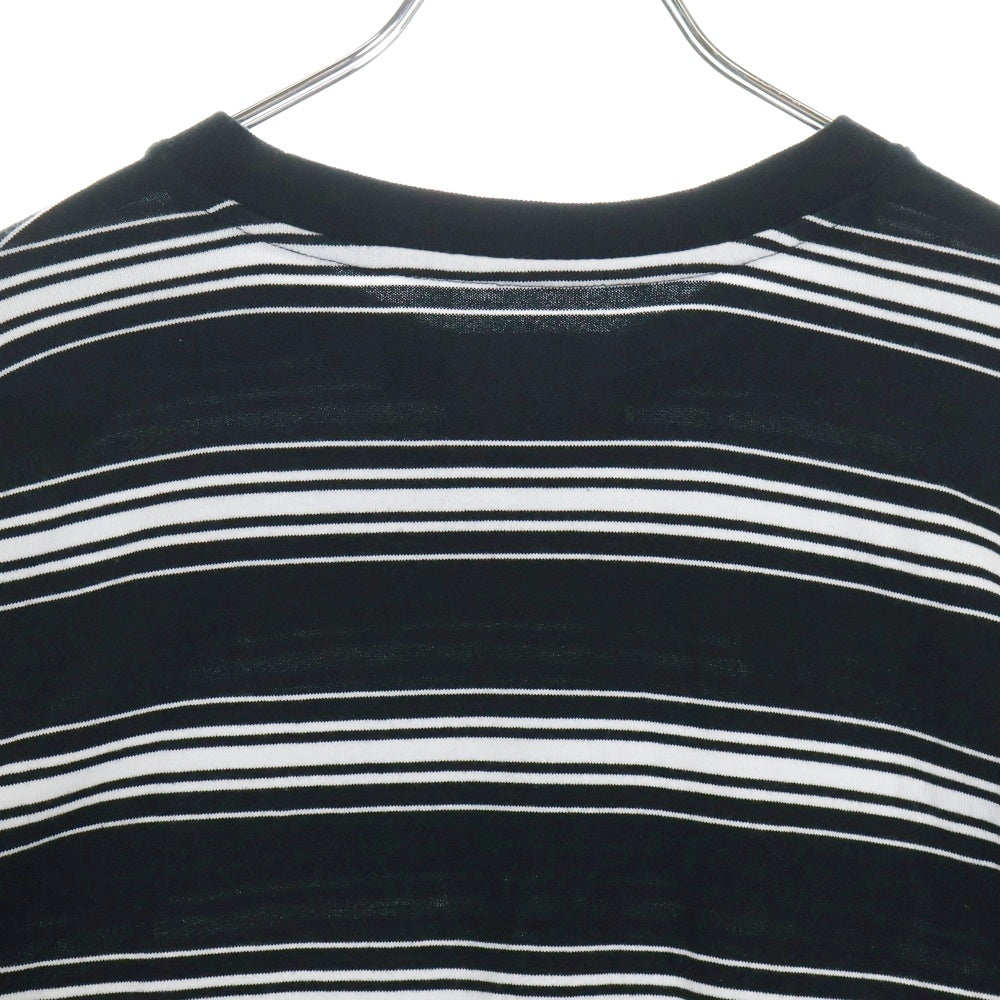 WTAPS(ダブルタップス) 22AW BDY 01 LS COTTON TEXTILE コットン テキスタイル ボーダー クルーネック長袖Tシャツ カットソー ブラック/ホワイト 222ATDT-CSM13