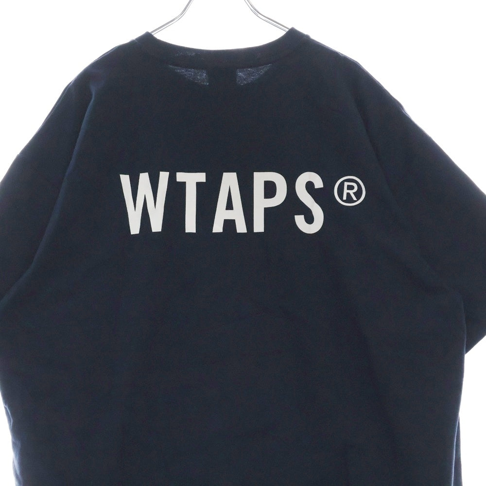 WTAPS(ダブルタップス) 22SS STANDART SS COTTON スタンダード コットン ロゴプリント クルーネック半袖Tシャツ カットソー ネイビー 221ATDT-STM10S