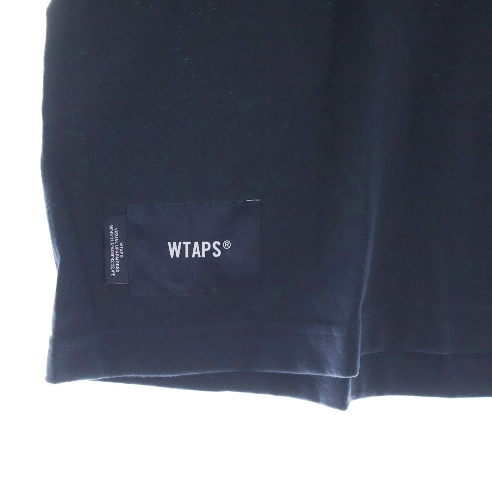 WTAPS(ダブルタップス) 22SS STANDART SS COTTON スタンダード コットン ロゴプリント クルーネック半袖Tシャツ カットソー ネイビー 221ATDT-STM10S