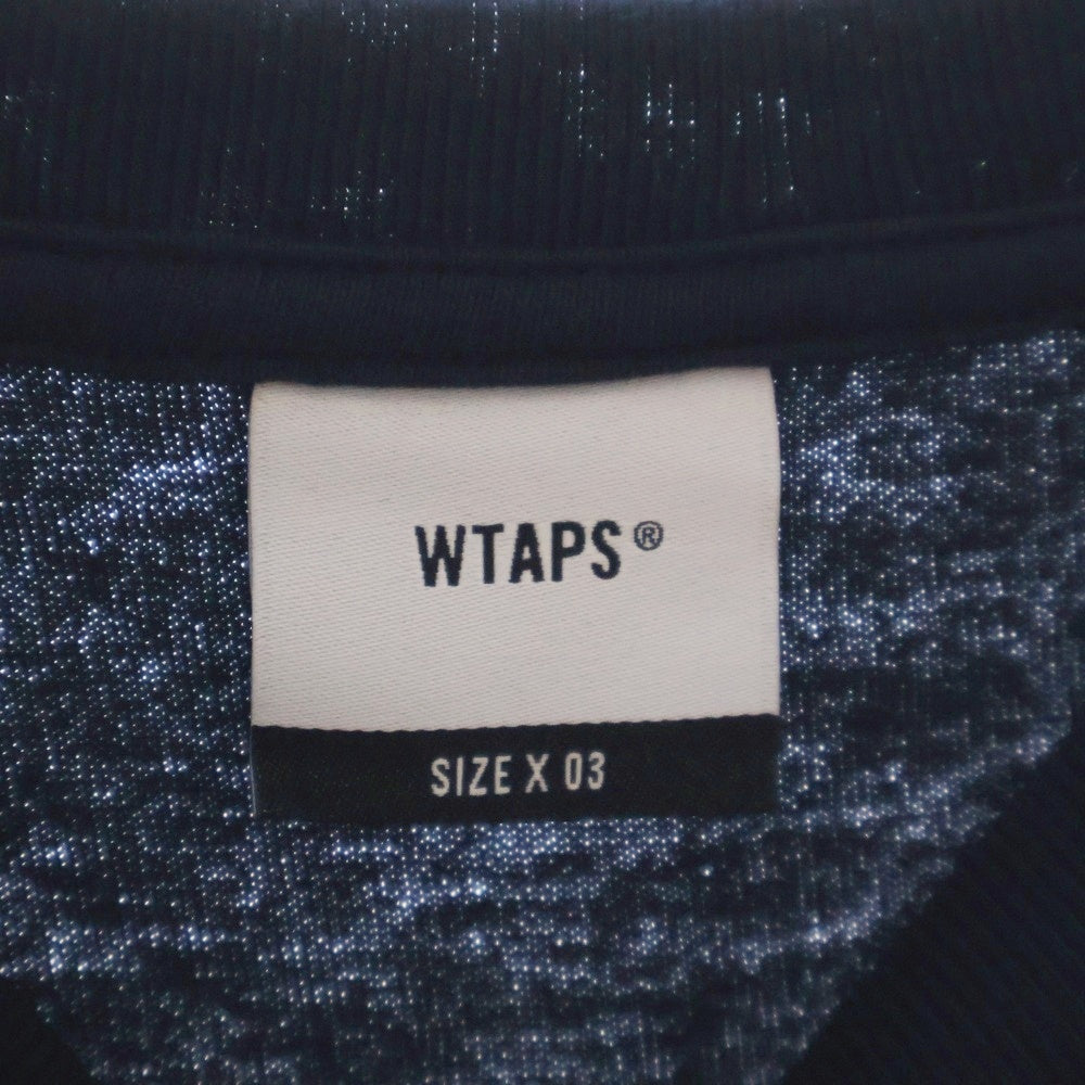 WTAPS(ダブルタップス) 22SS STANDART SS COTTON スタンダード コットン ロゴプリント クルーネック半袖Tシャツ カットソー ネイビー 221ATDT-STM10S