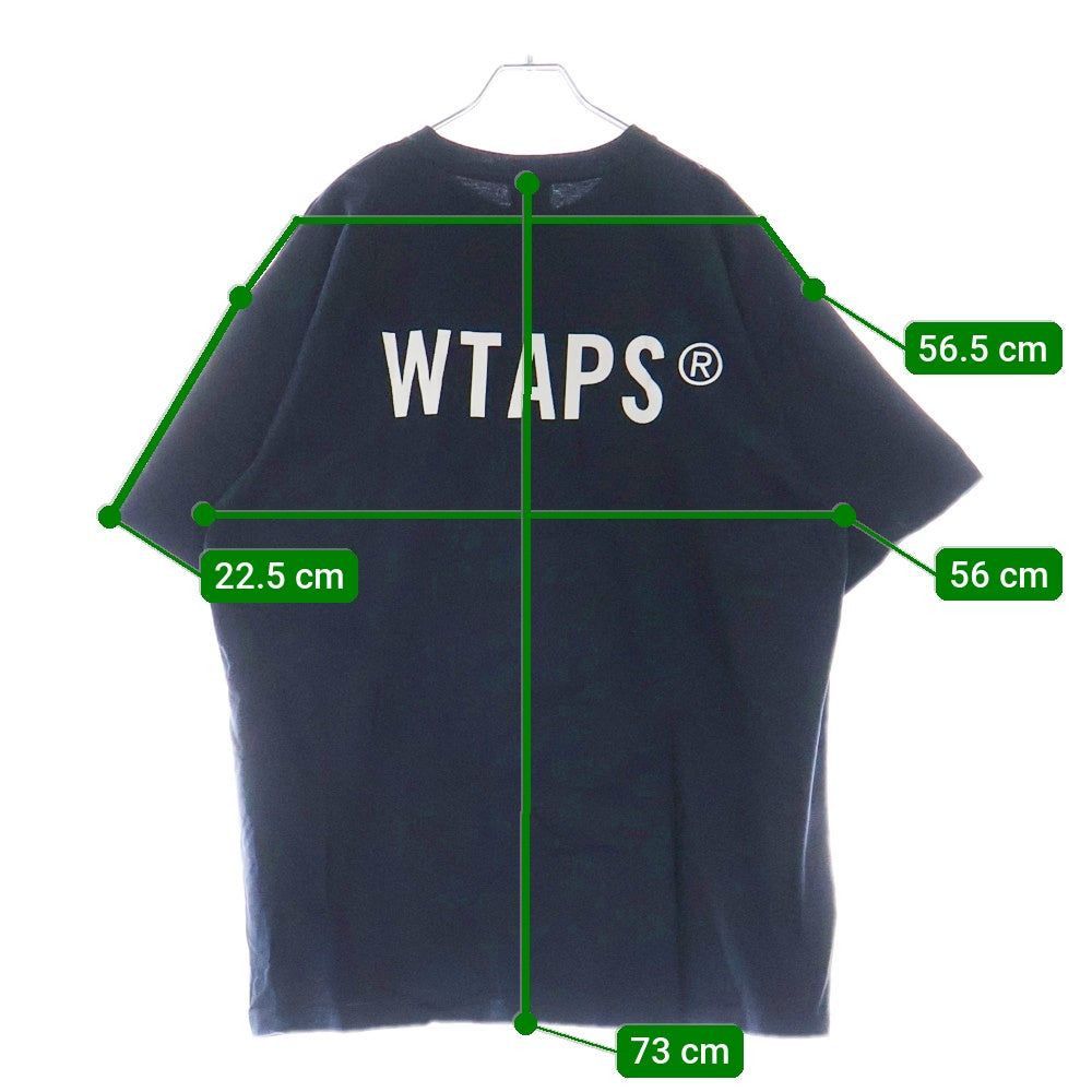 WTAPS(ダブルタップス) 22SS STANDART SS COTTON スタンダード コットン ロゴプリント クルーネック半袖Tシャツ カットソー ネイビー 221ATDT-STM10S