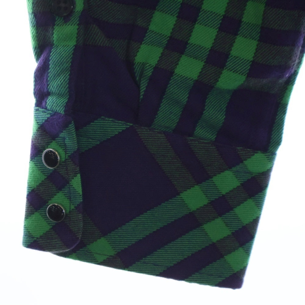 DIESEL(ディーゼル) タータンチェック コットン ウエスタン 長袖シャツ パープル/グリーン