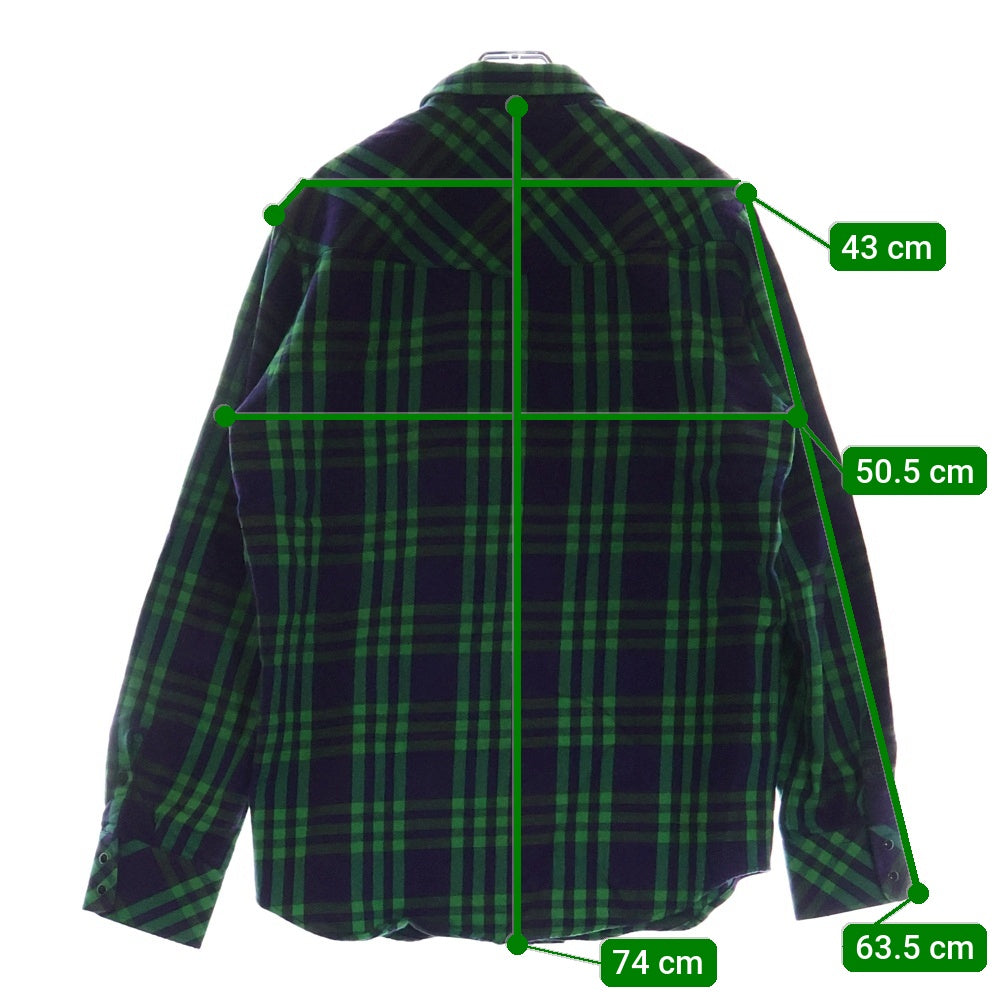 DIESEL(ディーゼル) タータンチェック コットン ウエスタン 長袖シャツ パープル/グリーン