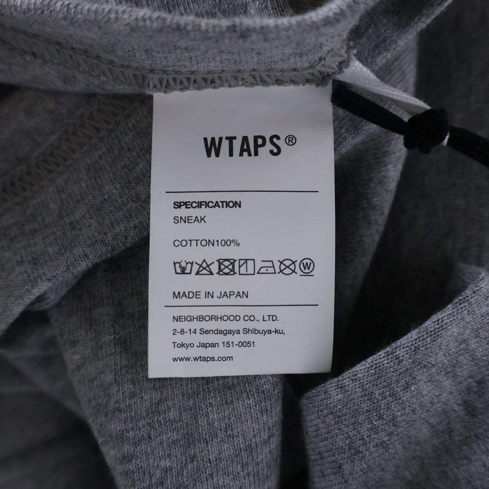 WTAPS(ダブルタップス) 23SS VISUAL UPARMORED LS COTTON ロゴプリント クルーネック長袖Tシャツ カットソー グレー