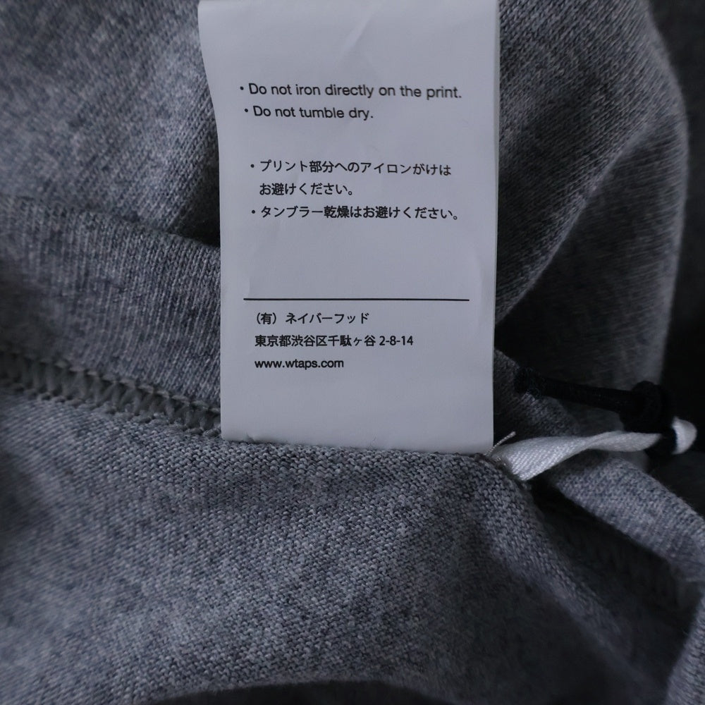 WTAPS(ダブルタップス) 23SS VISUAL UPARMORED LS COTTON ロゴプリント クルーネック長袖Tシャツ カットソー グレー