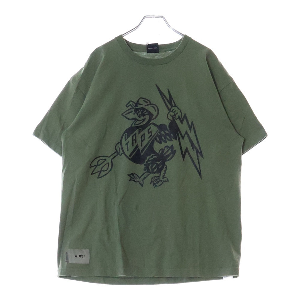 WTAPS(ダブルタップス) 22SS MASTER CHIEF SS COTTON マスターチーフ グラフィックプリント クルーネック半袖Tシャツ カットソー カーキ 221ATDT-STM01S