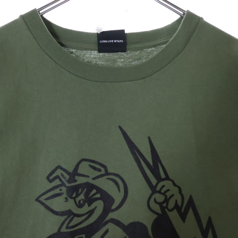 WTAPS(ダブルタップス) 22SS MASTER CHIEF SS COTTON マスターチーフ グラフィックプリント クルーネック半袖Tシャツ カットソー カーキ 221ATDT-STM01S