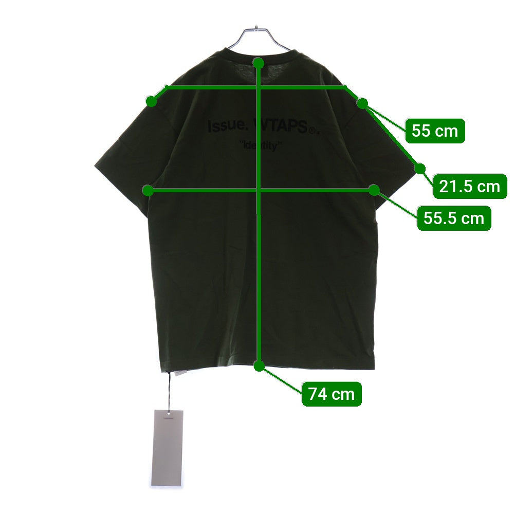 WTAPS(ダブルタップス) 22SS IDENTITY SS COTTON アイデンティティー ロゴプリント クルーネック半袖Tシャツ カットソー カーキ 221ATDT-STM07S