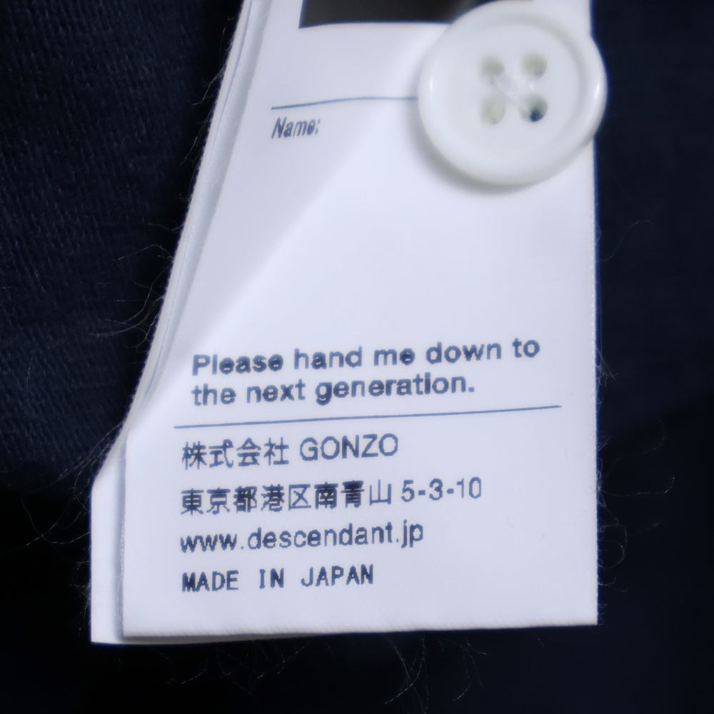 DESCENDANT(ディセンダント) BEARS SS ベアーズ ロゴプリント コットン 半袖ベースボールシャツ ネイビー