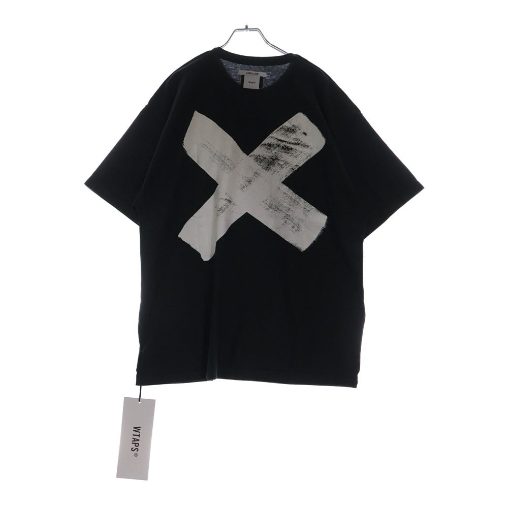 WTAPS(ダブルタップス) 22SS CROSS SS COTTON バッククロスプリント コットン クルーネック半袖Tシャツ カットソー チャコール 221ATDT-CSM15