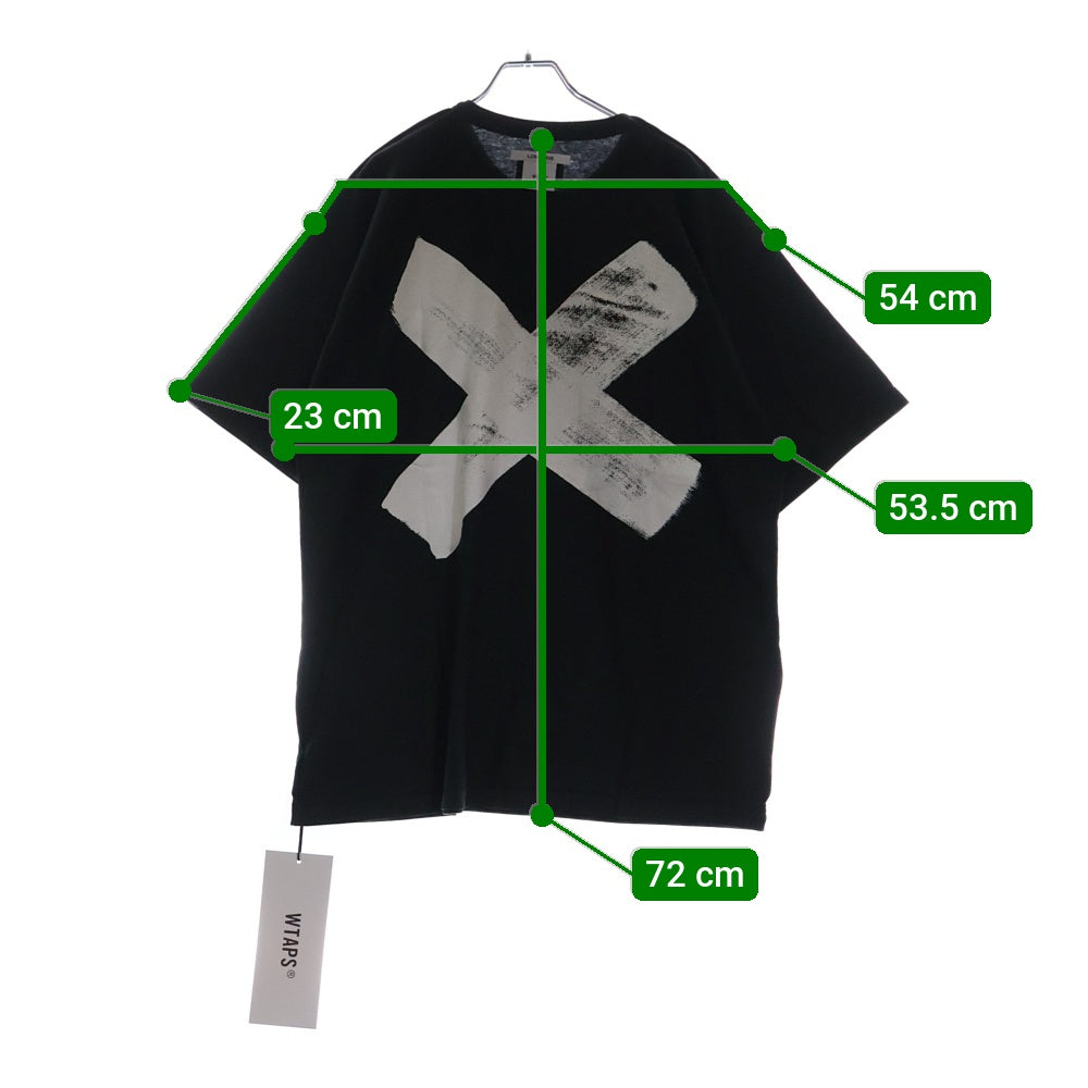 WTAPS(ダブルタップス) 22SS CROSS SS COTTON バッククロスプリント コットン クルーネック半袖Tシャツ カットソー チャコール 221ATDT-CSM15