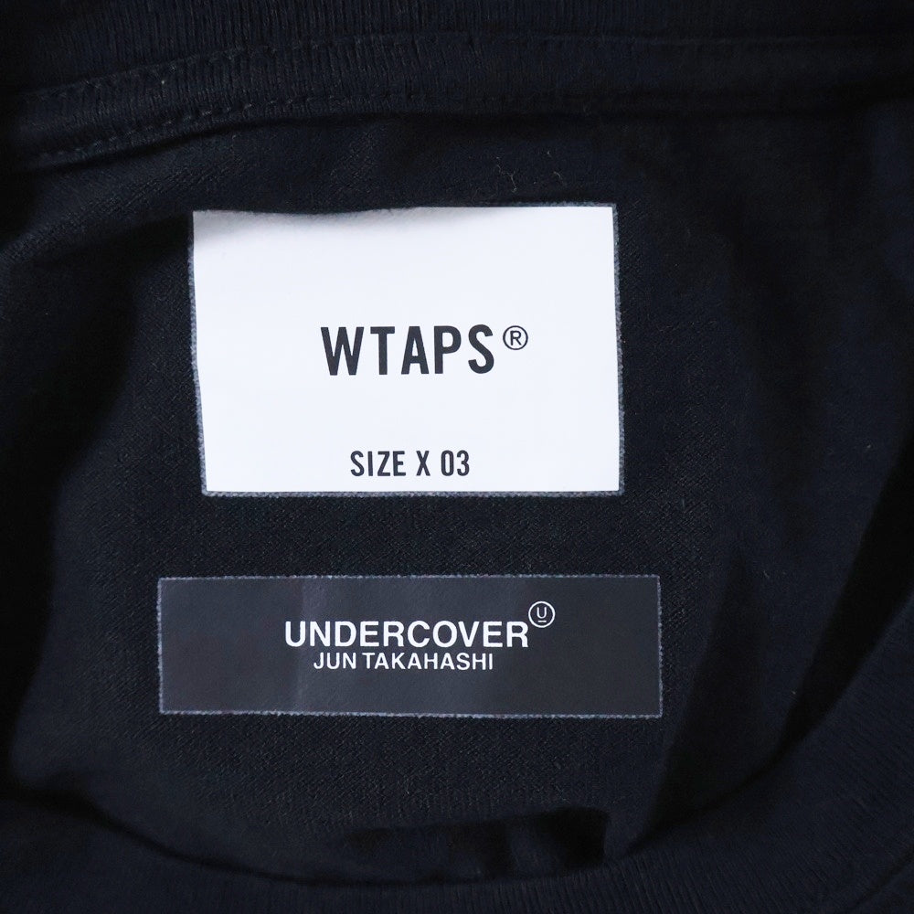 WTAPS(ダブルタップス) 22SS × UNDERCOVER GIG LS COTTON アンダーカバー ギグ コットン クルーネック長袖Tシャツ カットソー ブラック 221ATUCD-CSM02S