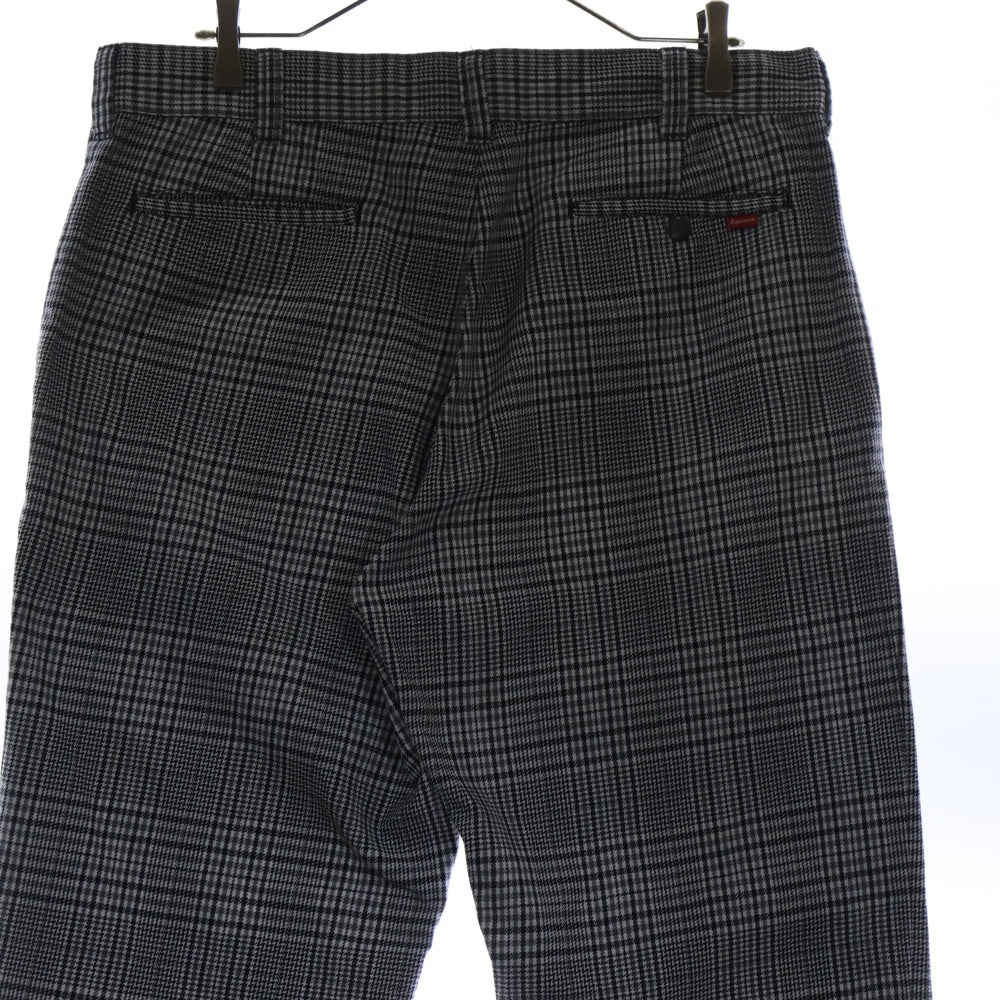 SUPREME(シュプリーム) 18SS Work Pant Grey Plaid グレンチェック柄 コットンツイルワークパンツ ホワイト/ブラック