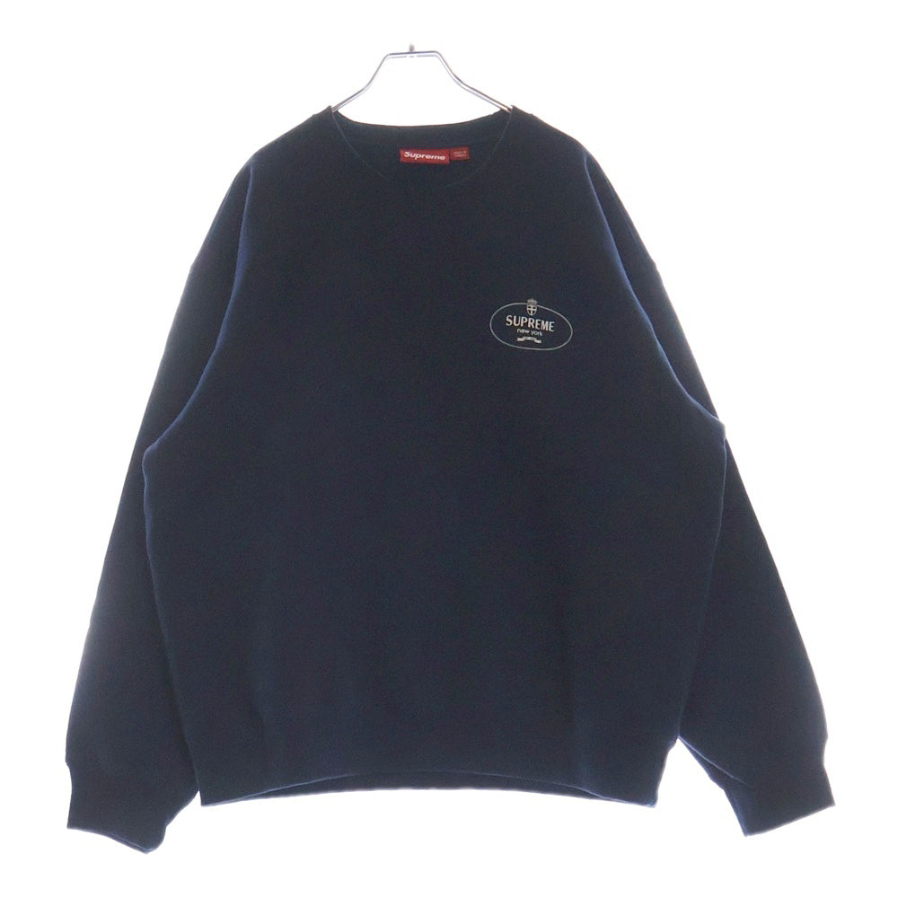 SUPREME(シュプリーム) 24AW Crest Crewneck クレストロゴプリント クルーネックスウェットトレーナー ネイビー