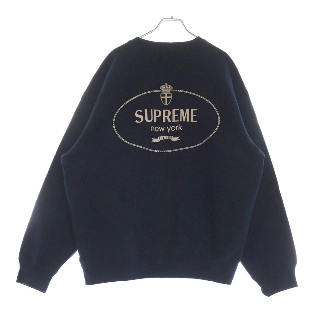 SUPREME(シュプリーム) 24AW Crest Crewneck クレストロゴプリント クルーネックスウェットトレーナー ネイビー
