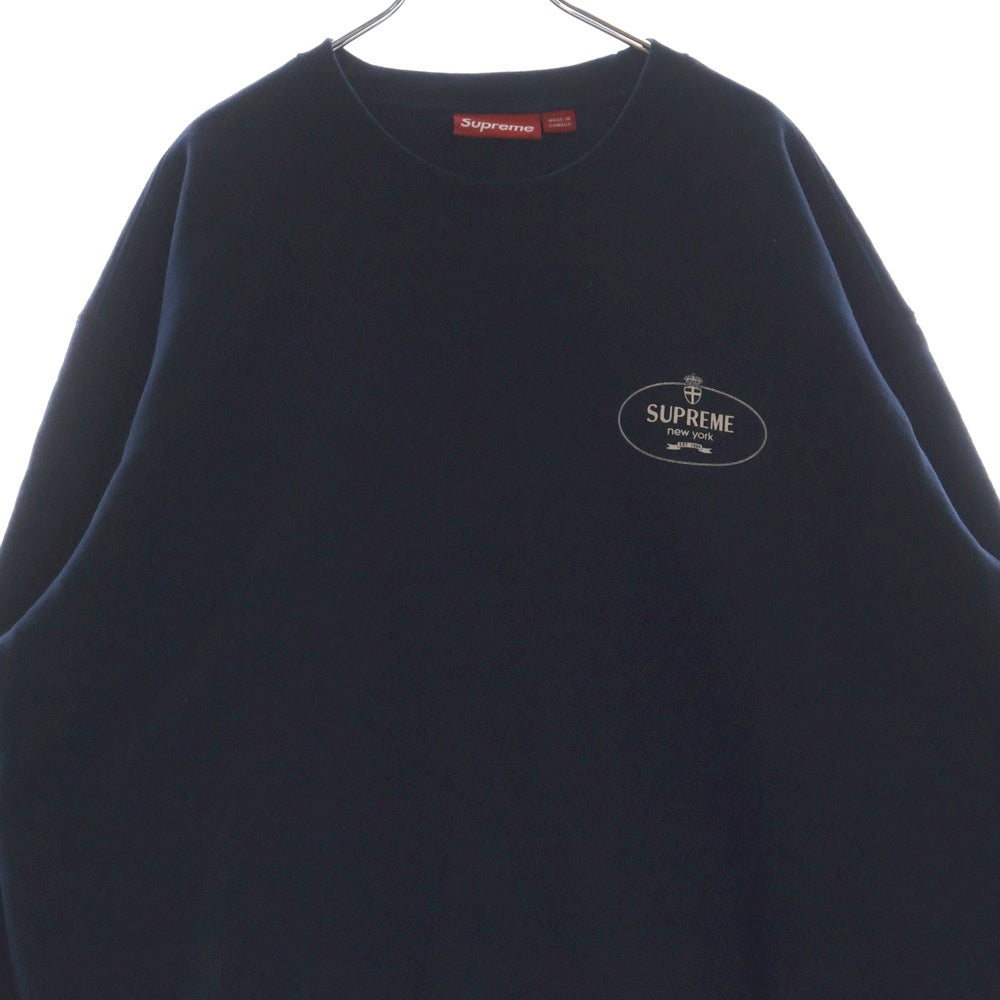 SUPREME(シュプリーム) 24AW Crest Crewneck クレストロゴプリント クルーネックスウェットトレーナー ネイビー