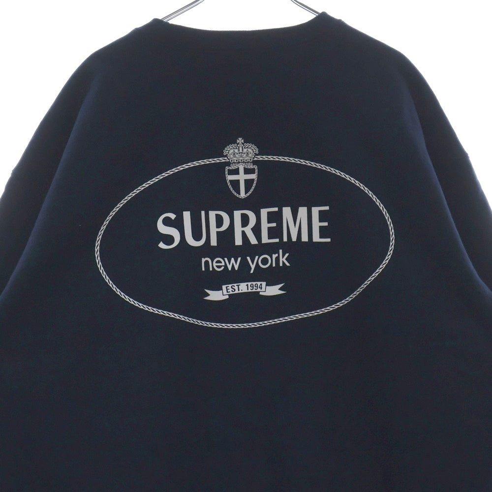 SUPREME(シュプリーム) 24AW Crest Crewneck クレストロゴプリント クルーネックスウェットトレーナー ネイビー