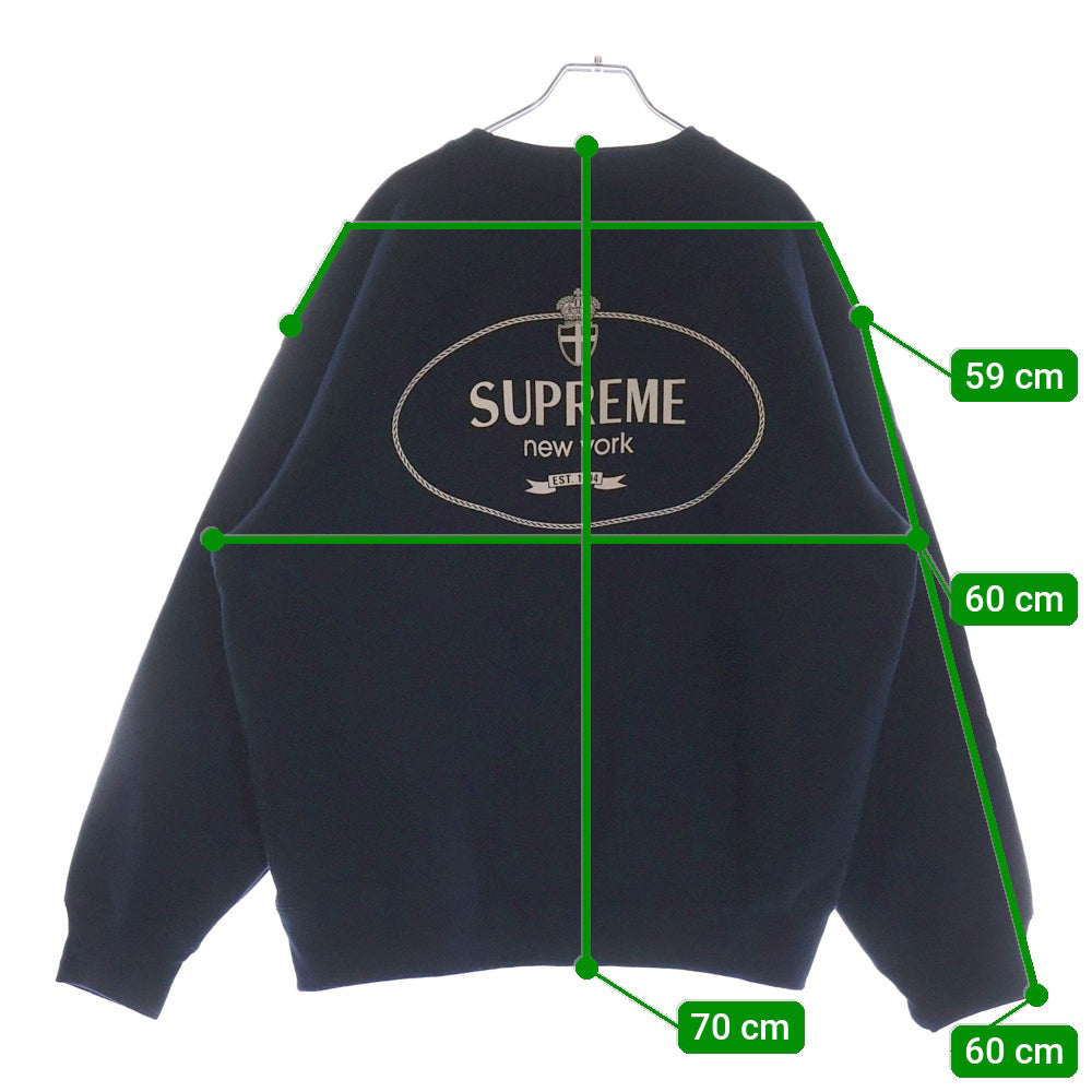 SUPREME(シュプリーム) 24AW Crest Crewneck クレストロゴプリント クルーネックスウェットトレーナー ネイビー