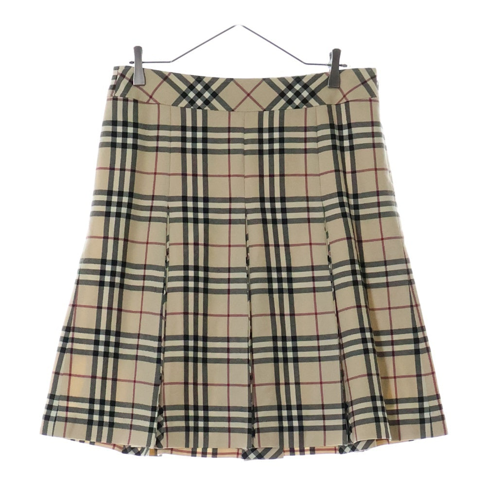 BURBERRY LONDON(バーバリーロンドン) ノヴァチェック柄 ウール タックプリーツスカート ベージュ レディース FX071-055-14